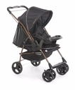 Carrinho De Beb Para Passeio Galzerano Milano II 1016 Reversvel Capota Retrtil E Removvel Preto/cobre